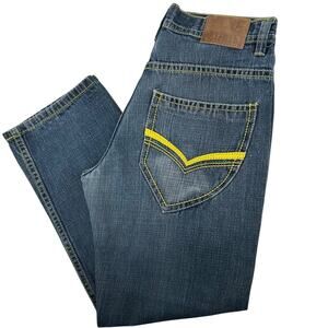 Vintage y2k Men's Clench Baggy Skater Punk Blue Denim Jeans 34x32 act(32x29)